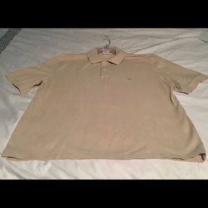 Tan short sleeve 2 button pullover shirt